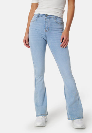 HIGH WAIST FLARED DENIM JEANS