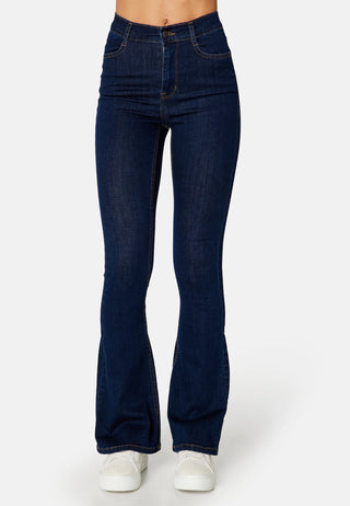 HIGH WAIST FLARED DENIM JEANS