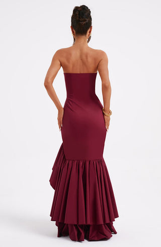 Angelina Maxi Klänning - Burgundy