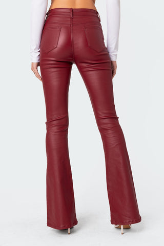 Chic Luna Flare Jeans i lyxigt konstläder