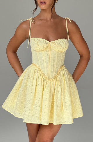 Phoebe Mini Dress - Lemon